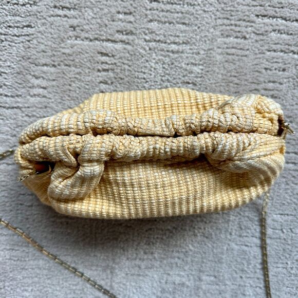 Mansur Gavriel Mini Cloud Woven Clutch in Natural with Chain Strap - Picture 9 of 13
